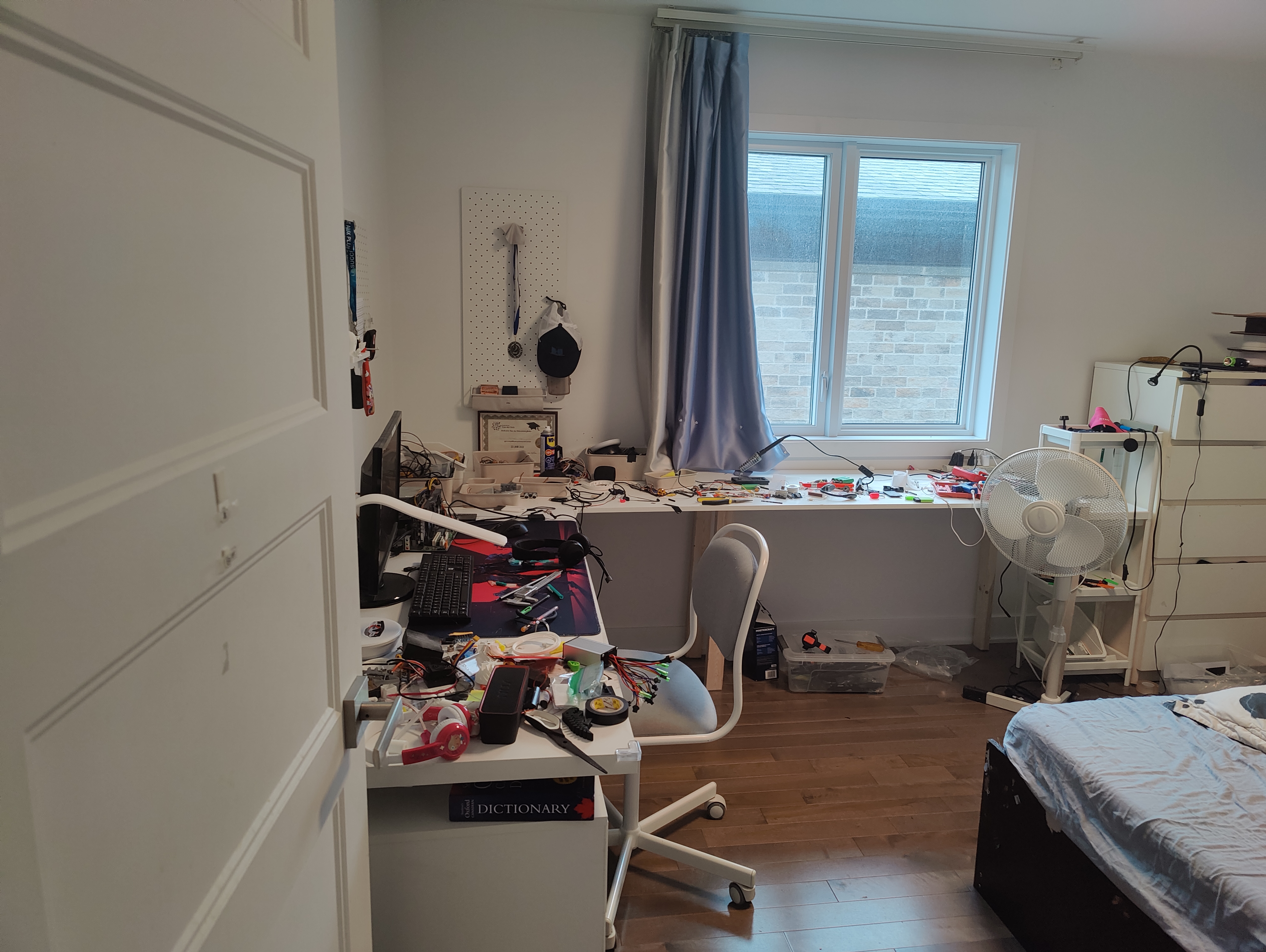 Desk setup with equipment