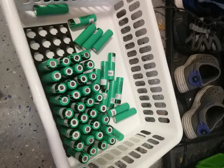 Raw 18650 cells brought home before spot welding