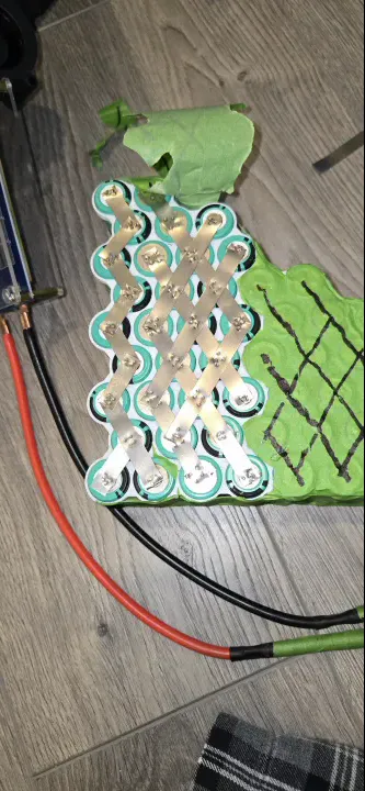 Spot welding with sharpie diagram on painter's tape