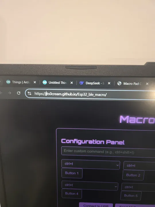 Web interface for key customization