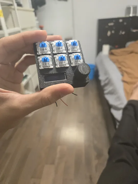 OLED screen and potentiometer knob