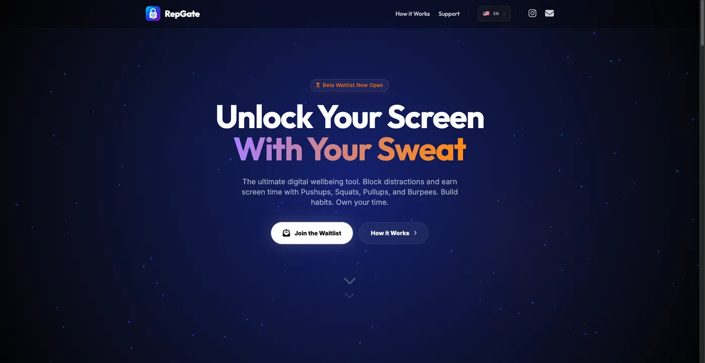 RepGate landing page