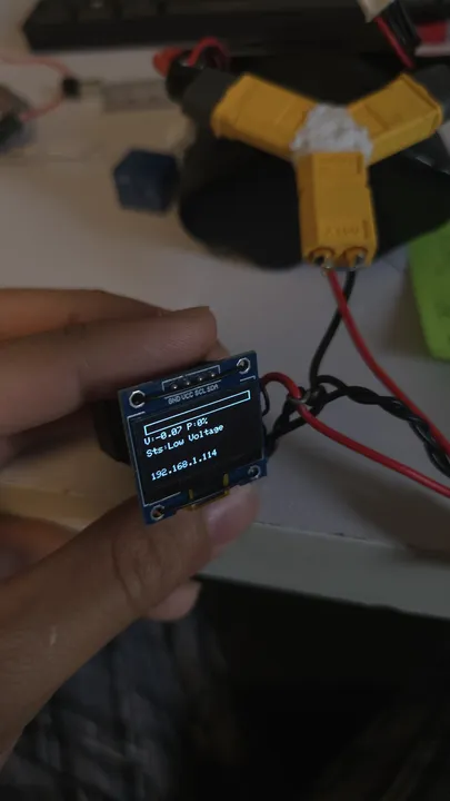 OLED screen showing progress