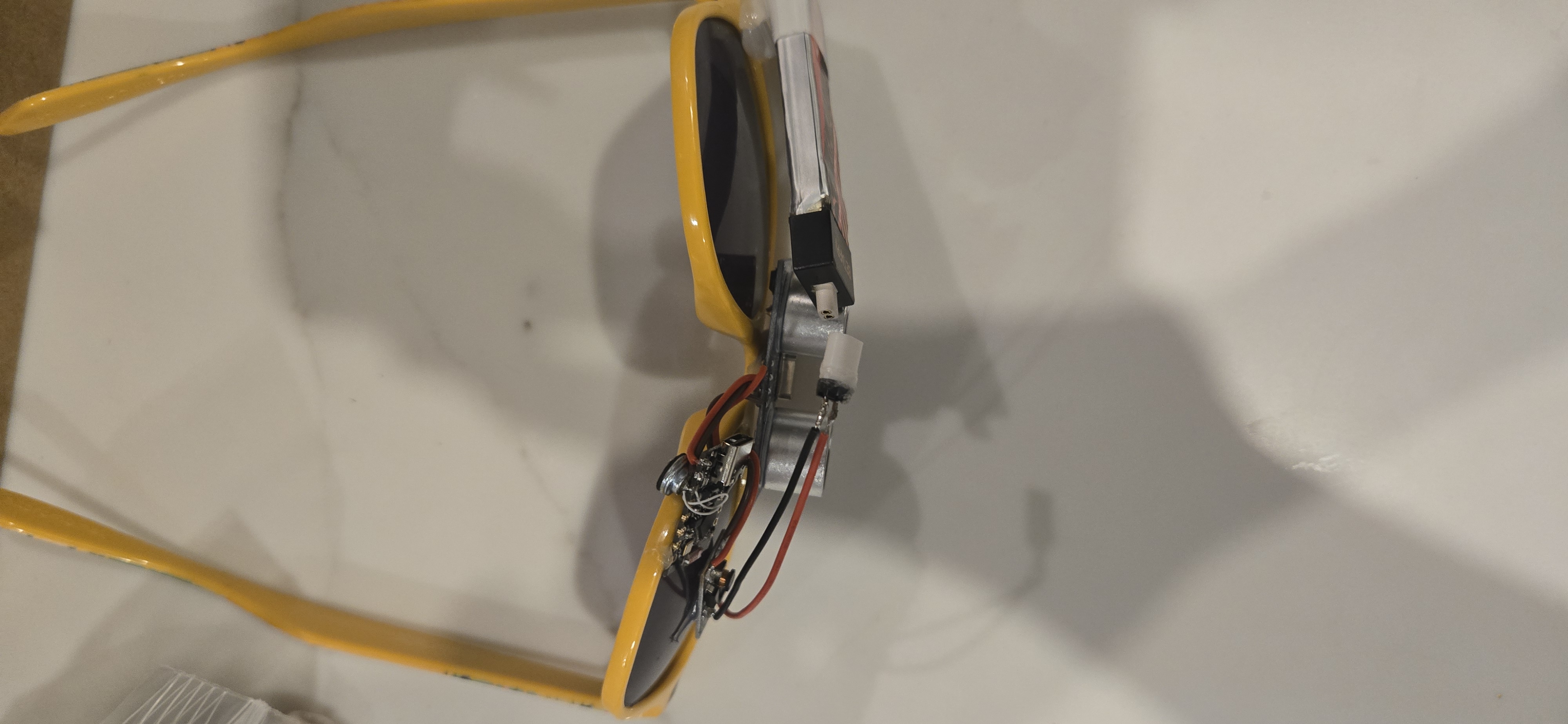 Top-down view of the glasses