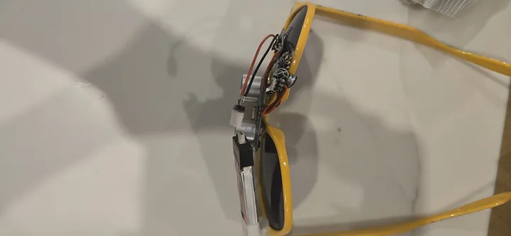 Top-down view of the glasses