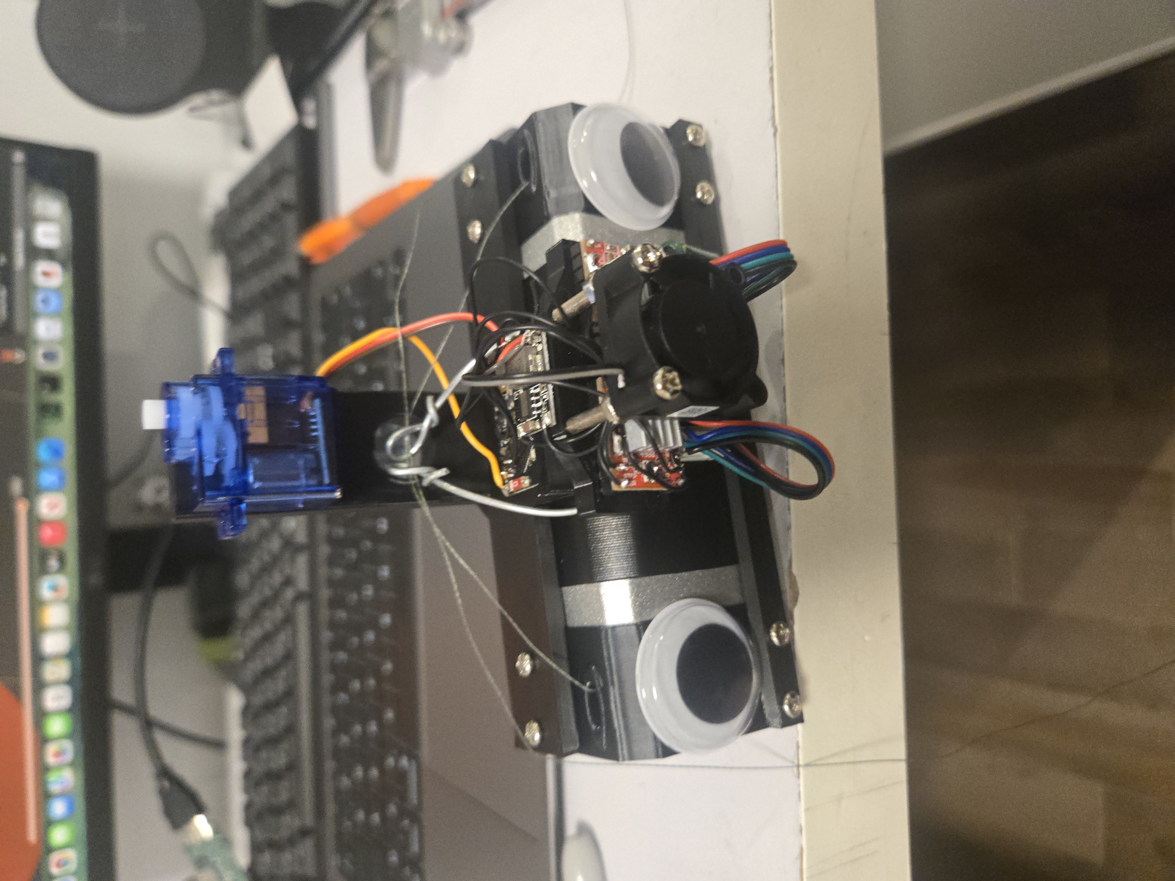 Close up of the gondola almost fully assembled